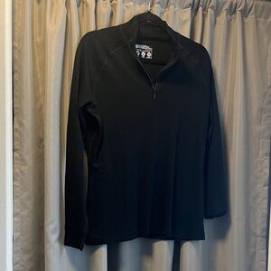 Black wool mix quarter-Zip Pullover